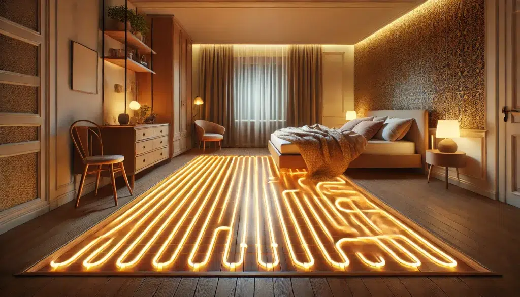 חימום תת רצפתי בחדר שינה חימום תת רצפתי בחדר שינה
